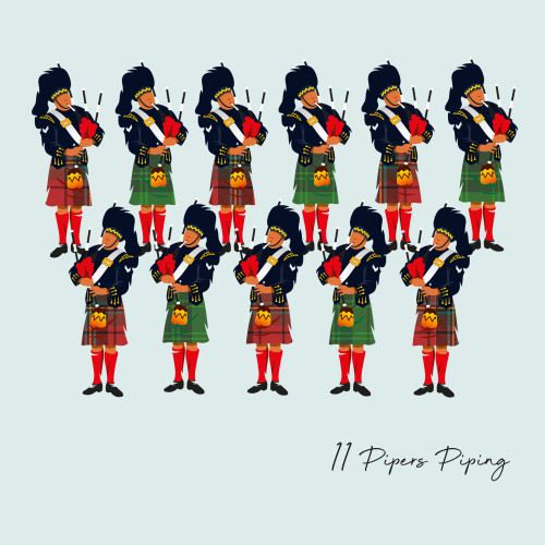 11 Piper piping- Large Christmas Card Pack