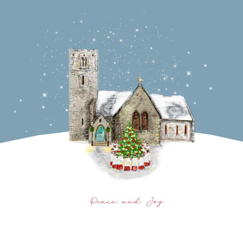 Painted Church- Large Christmas Card Pack