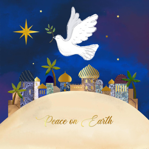 Peace on Earth Dove - Large Metallic Christmas Card Pack