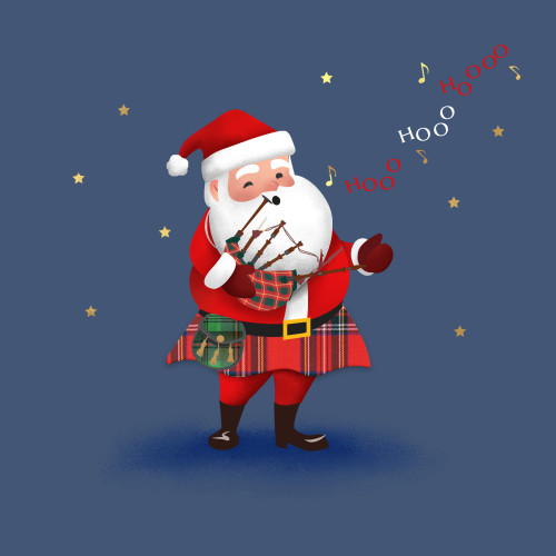 Scottish Santa - Small Christmas Card Pack