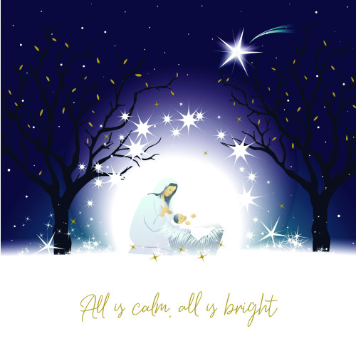 All is calm -Foil Large Christmas Card Pack