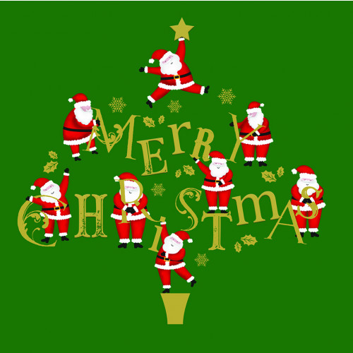 Merry Santa's - Small Christmas Card Pack