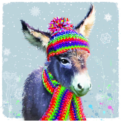 Rainbow Donkey - Small Christmas Card Pack 