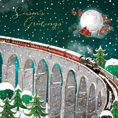 Festive Train - Small Christmas Card Pack