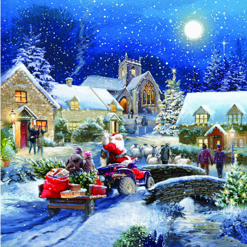 Santa's new ride - Large Christmas Card Pack