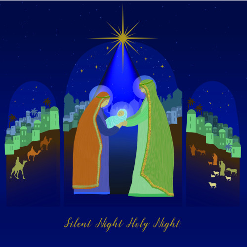 Holy Family- Metallic Large Christmas Card Pack