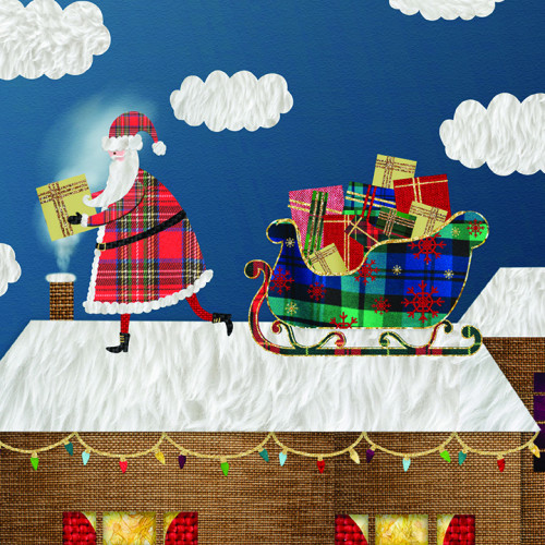 Rooftop Santa- Large Christmas Card Pack