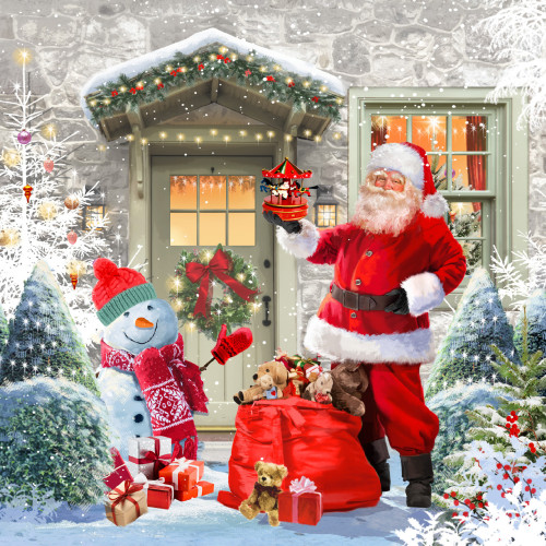 *Santa's Visit - Small Christmas Card Pack