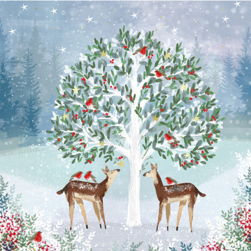 *Deer and Robins - Small Christmas Card Pack