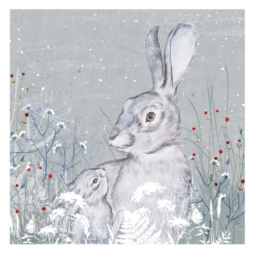 Family Hare - Small Christmas Card Pack
