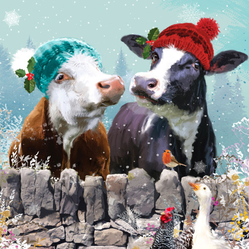 Friendly Cows - Large Christmas Card Pack