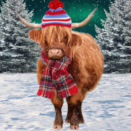 *Winter Highland Cow - Small Christmas Card Pack
