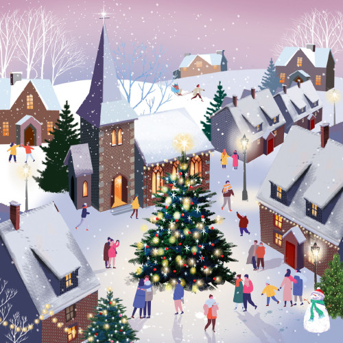 *Village Rooftops - Small Christmas Card Pack