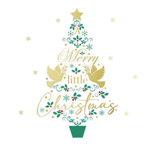 Merry Little Christmas - Large Metallic Christmas Card Pack