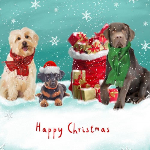 Festive Dogs - Large Christmas Card Pack