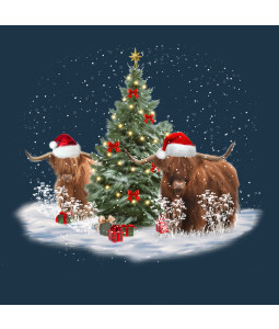Highland cow and tree