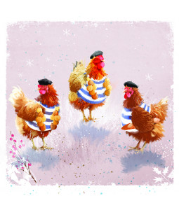 The French Hens - Large Christmas Card Pack