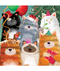 Cat Party - Large Christmas Card Pack 