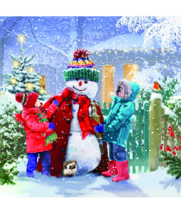 Dressing the Snowman - Large Christmas Card Pack (