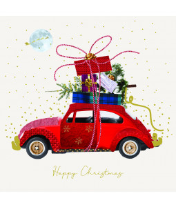Festive Car - Small Christmas Card Pack 