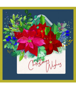 Poinsettia Letter - Large Christmas Card Pack