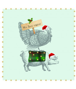 We Love Vegans - Small Christmas Card Pack
