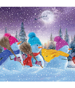 Marching Snowmen - Large Christmas Card Pack