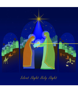 Holy family -Metallic Small Christmas Card Pack