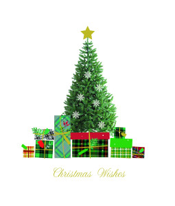 Tartan presents - small Christmas Card Pack