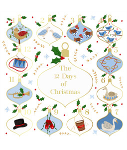 *12 Days Baubles - Small Metallic Christmas Card Pack