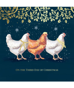 *Third Day Of Christmas - Large Metallic Christmas Card Pack