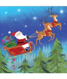 Santa Above The Trees - Small Christmas Card Pack