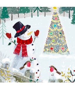 Snowman In The Forest - Small Christmas Card Pack