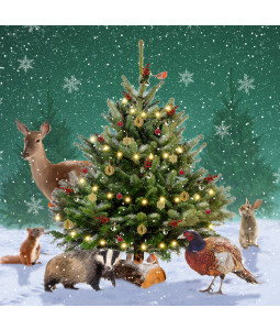 Around The Tree - Small Christmas Card Pack