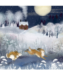 Hopping Hares - Small Christmas Card Pack