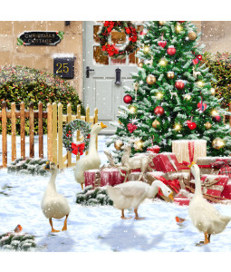 Geese In The Garden - Small Christmas Card Pack