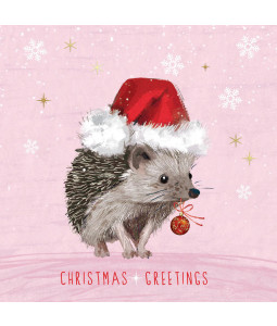 *Hedgehog With Baubles - Small Christmas Card Pack