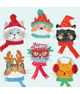Cats In Hats - Small Christmas Card Pack