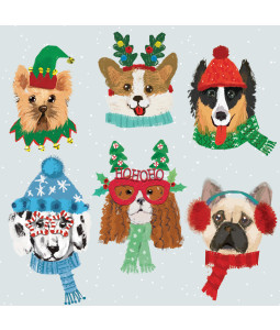 Dogs In Hats - Small Christmas Card Pack