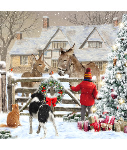 Donkey And Friends - Small Christmas Card Pack