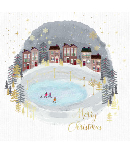Village Ice Skating - Large Christmas Card Pack