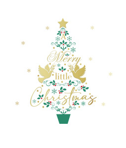 *Merry Little Christmas - Large Metallic Christmas Card Pack