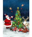 Santa Decorating the Tree - Christmas Card Pack
